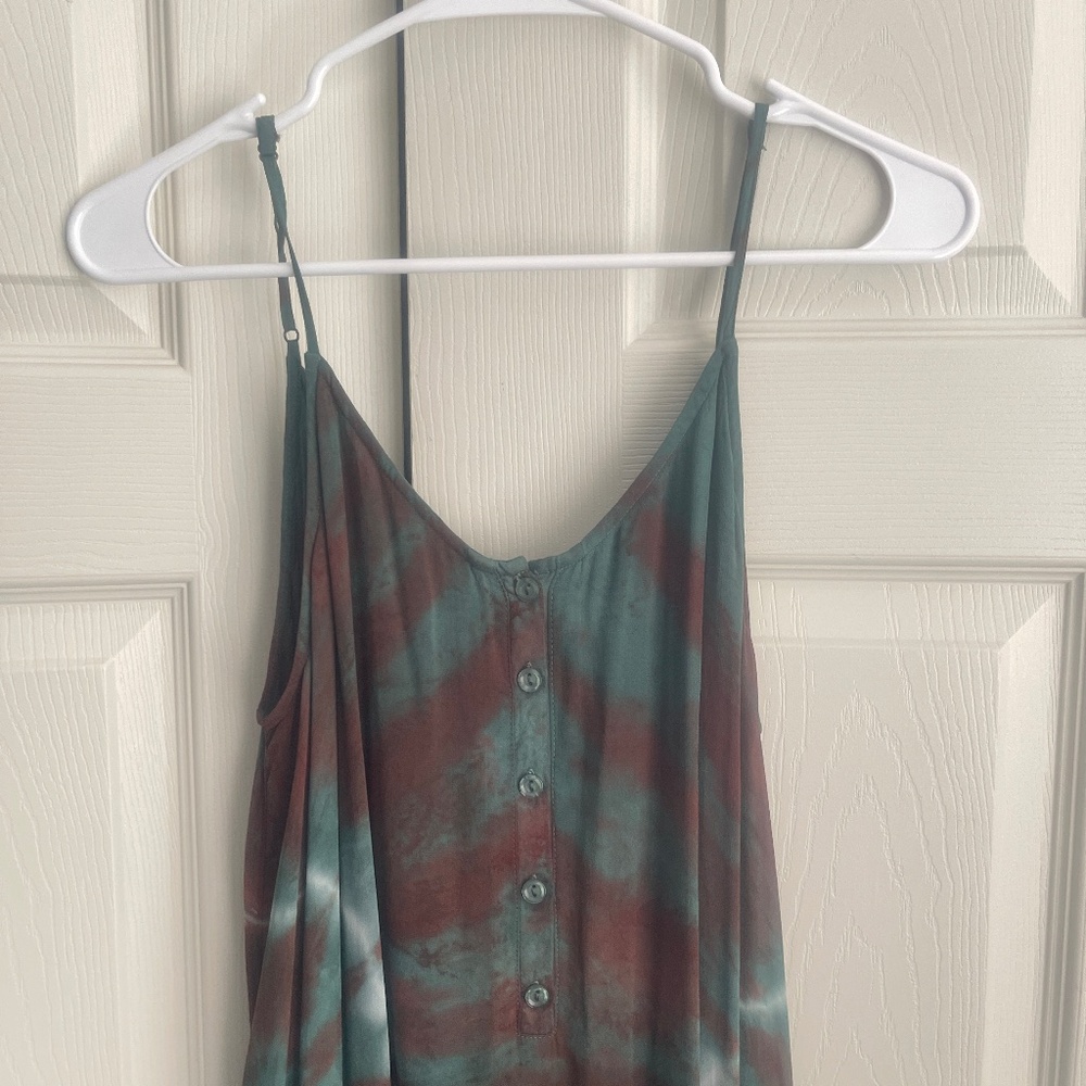 Young Fabulous & Broke Teal and Brown Tie-Dye Maxi Dress - Picture 11 of 16